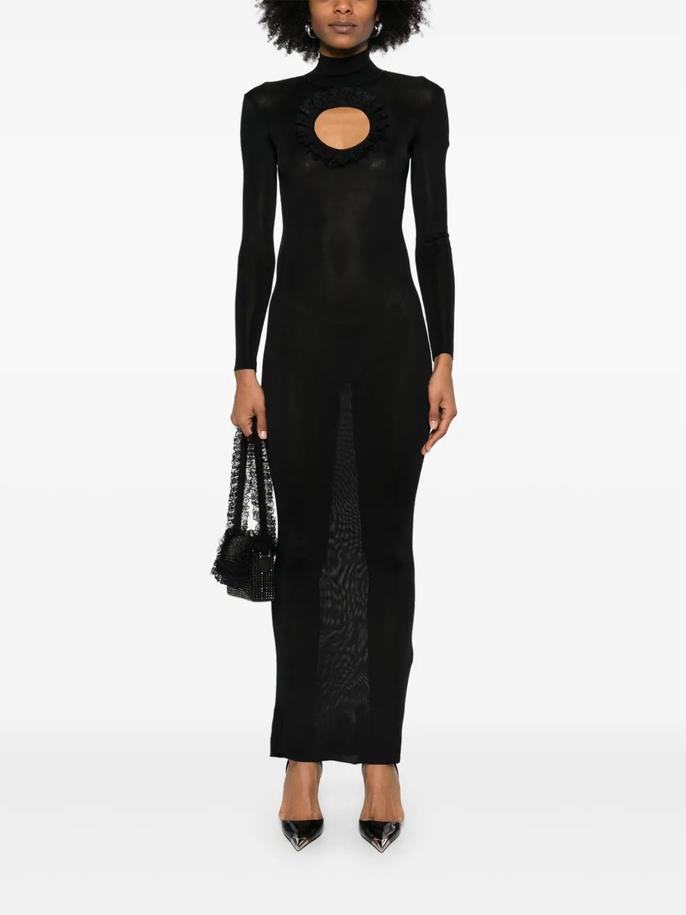Cut Out-Detail Knitted Maxi Dress