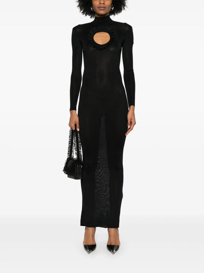 Cut Out-Detail Knitted Maxi Dress