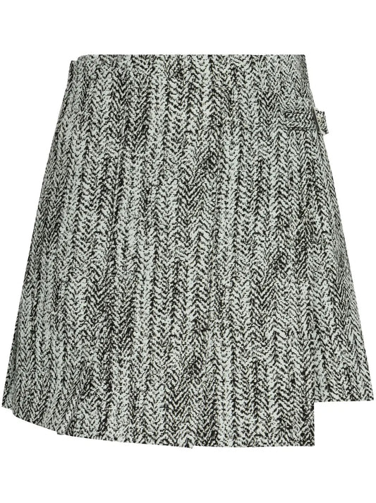 Tweed Wrap Mini Skirt