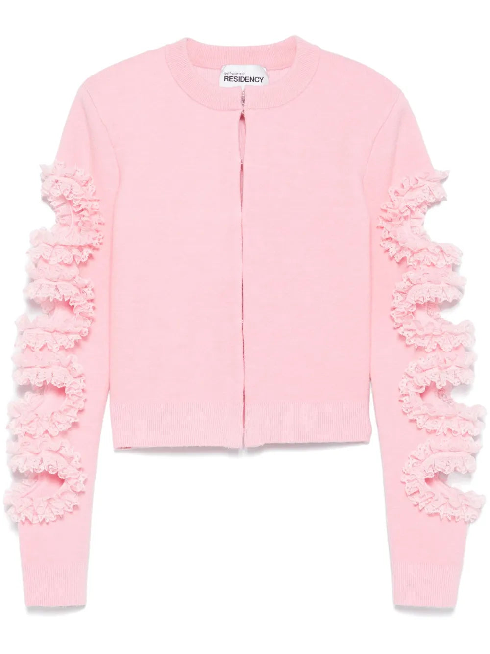 Cut-Out Lace-Detail Cardigan