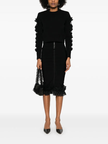 Cut-Out Lace-Detail Jumper