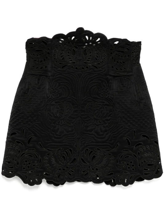 Quilted Cut-Out Mini Skirt