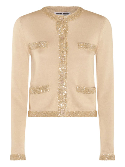 Sequinned Cropped Cardigan