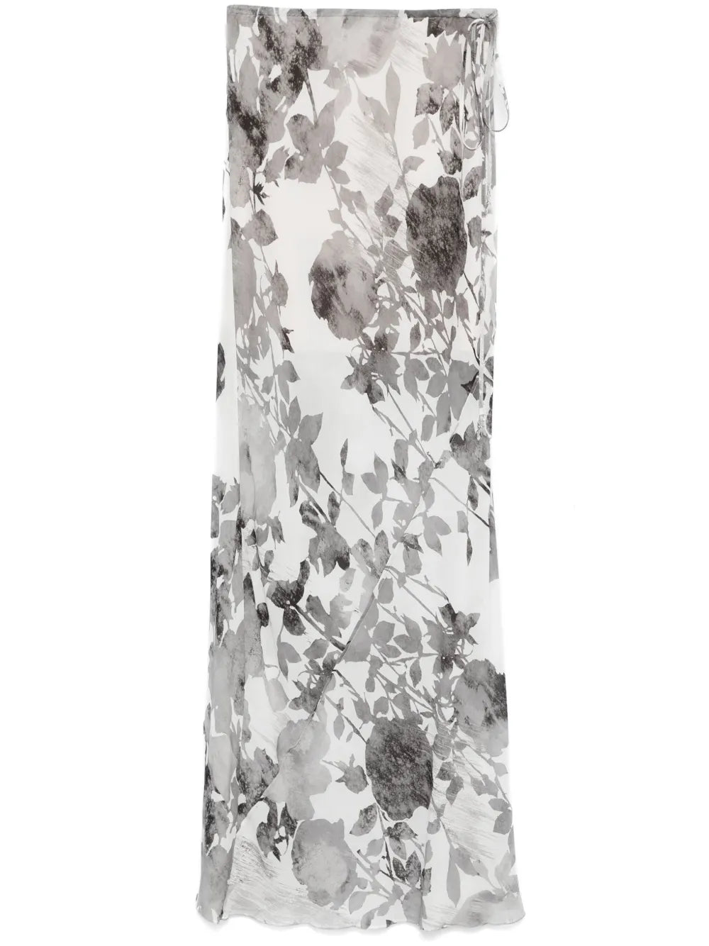 Flower-Print Maxi Skirt