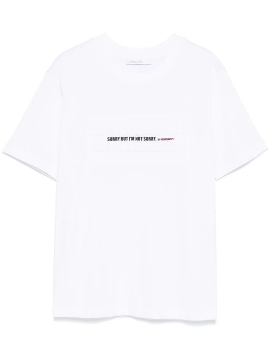 Embossed-Slogan T-Shirt