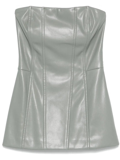 Faux-Leather Corset Top