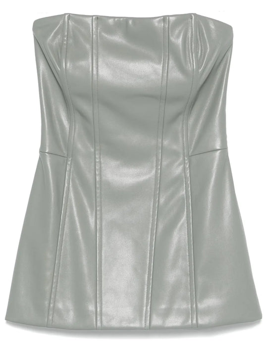 Faux-Leather Corset Top
