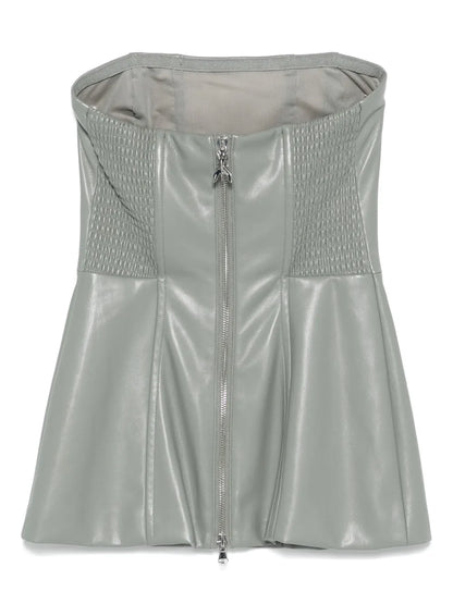 Faux-Leather Corset Top