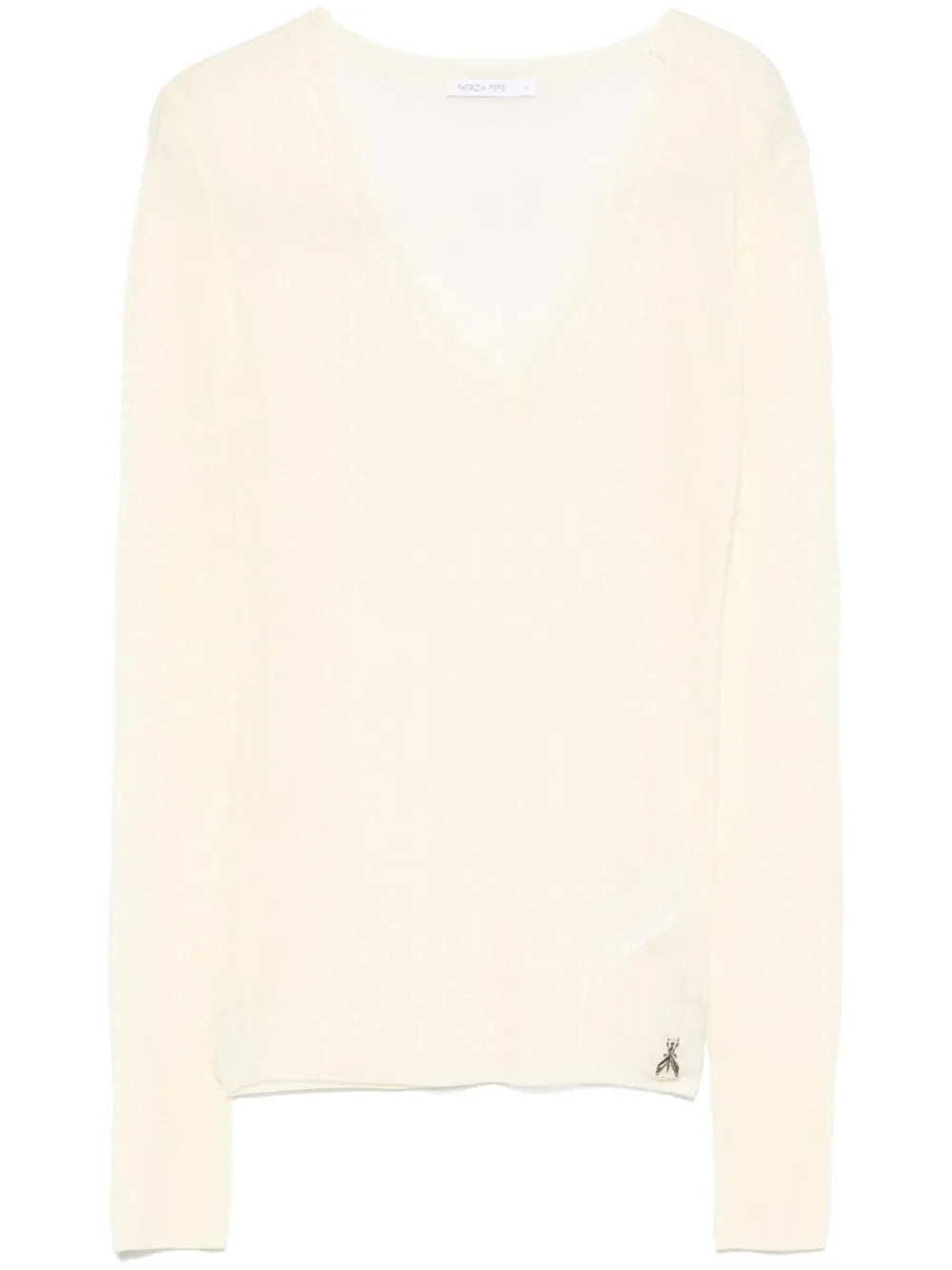 Fine-Knit V-Neck Sweater