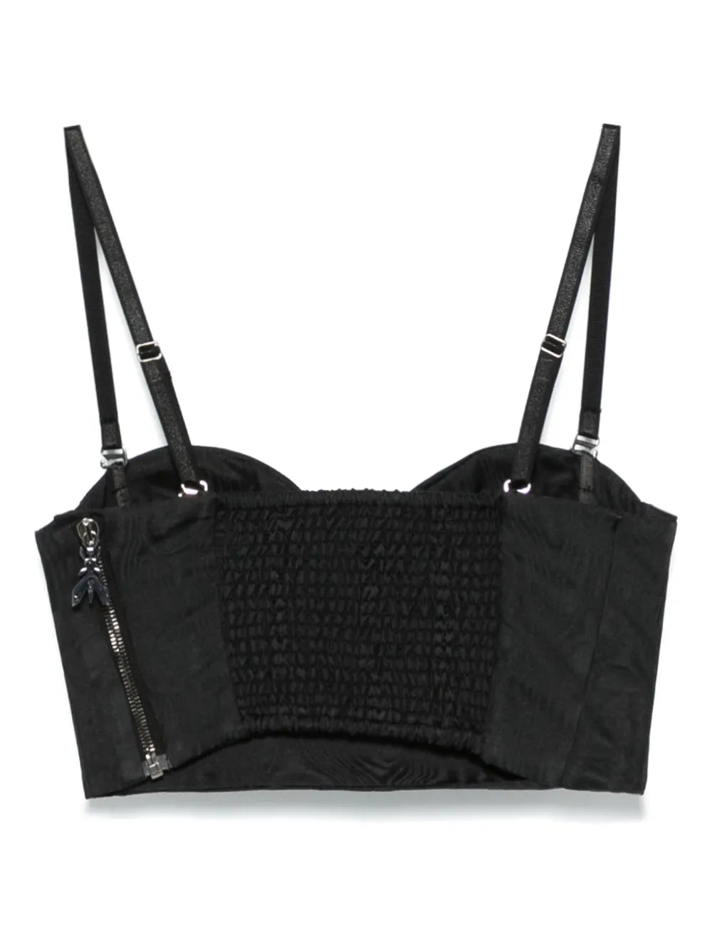 Patterned-Jacquard Bustier Top