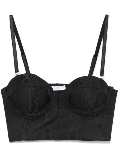 Patterned-Jacquard Bustier Top