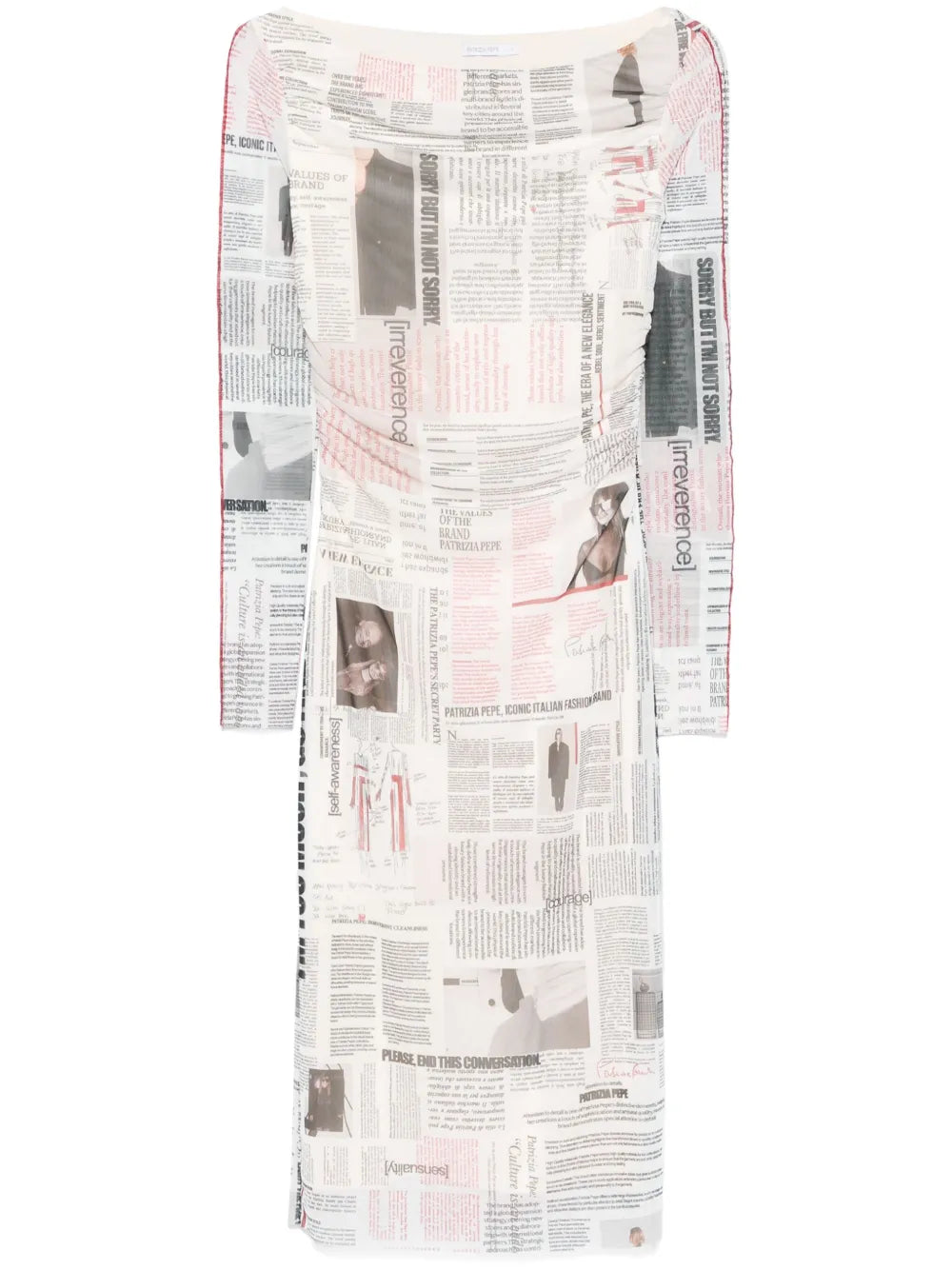 News Paper-Print Midi Dress