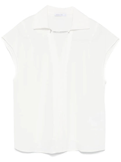 Cufflink-Detail Blouse