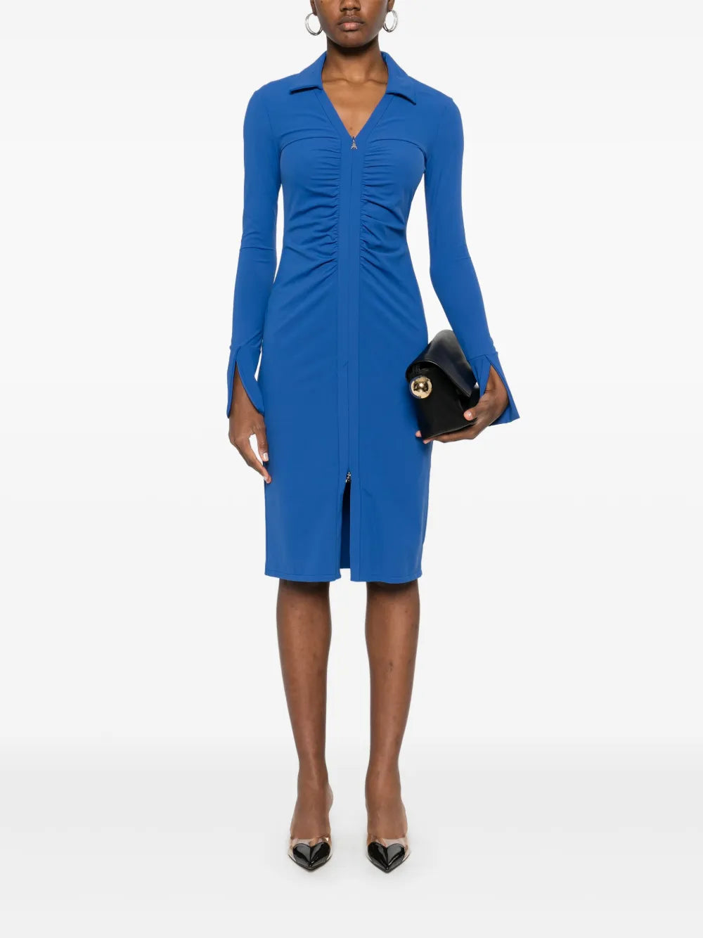 Zip-Up Midi Dress