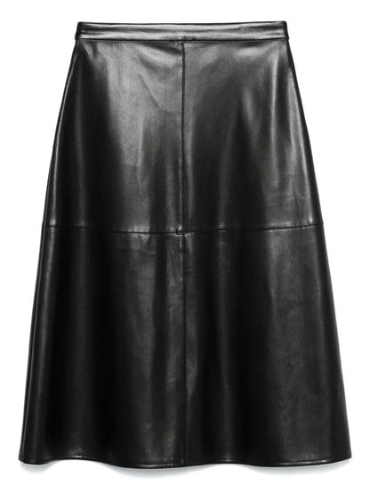 Faux-Leather Midi Skirt