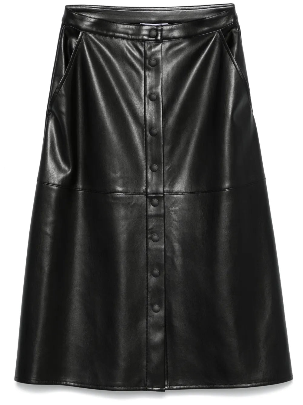 Faux-Leather Midi Skirt