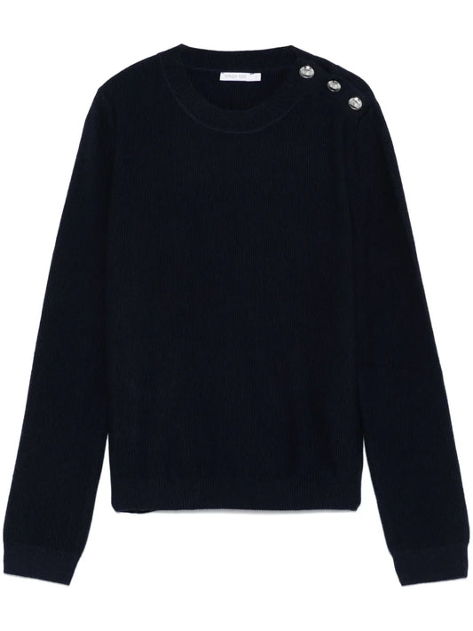 Buttoned-Shoulder Sweater