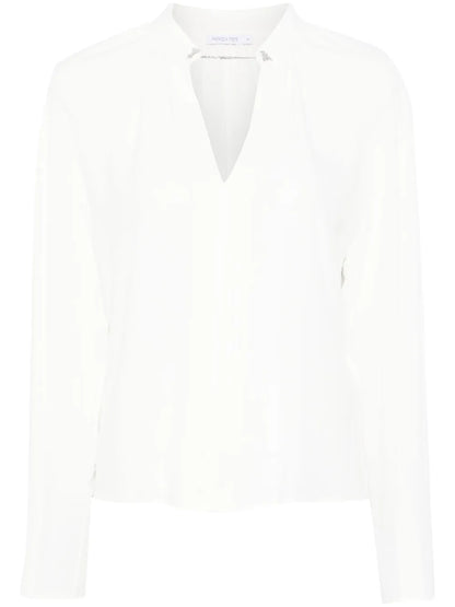 Cufflink-Detail Blouse