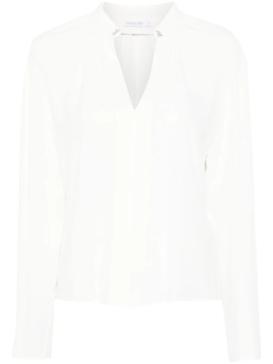 Cufflink-Detail Blouse
