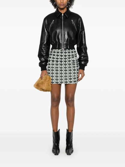 Geometric-Print Mini Skirt