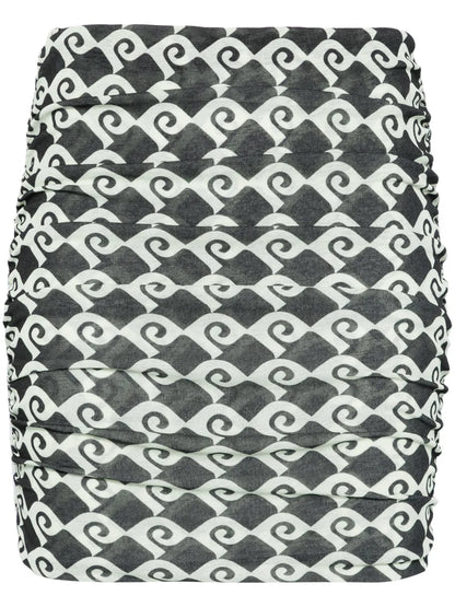 Geometric-Print Mini Skirt