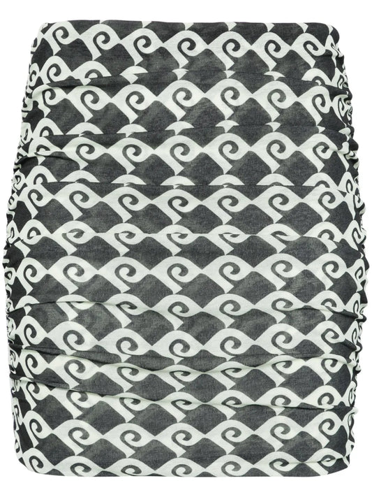 Geometric-Print Mini Skirt