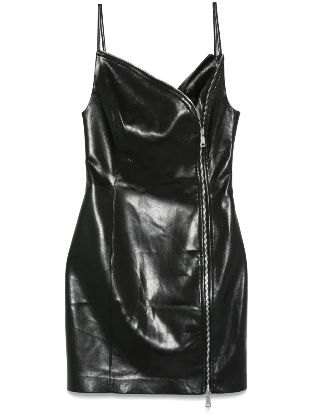 Faux-Leather Mini Dress