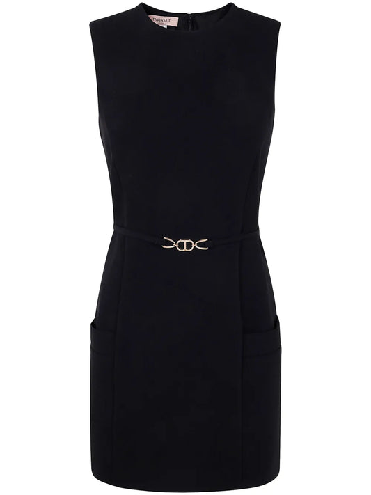 Logo-Plaque Sleeveless Mini Dress