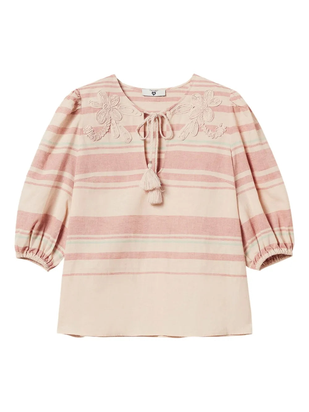 Striped Embroidered Blouse