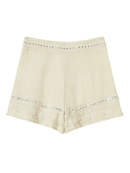 Embroidered-Detail Shorts