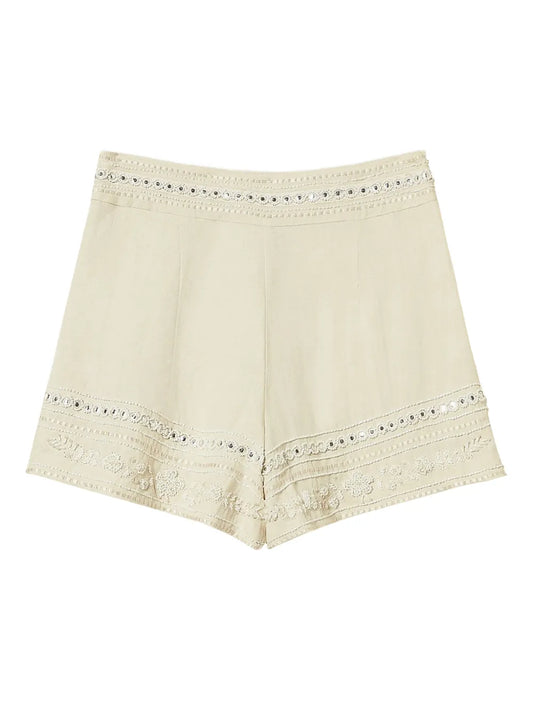 Embroidered-Detail Shorts