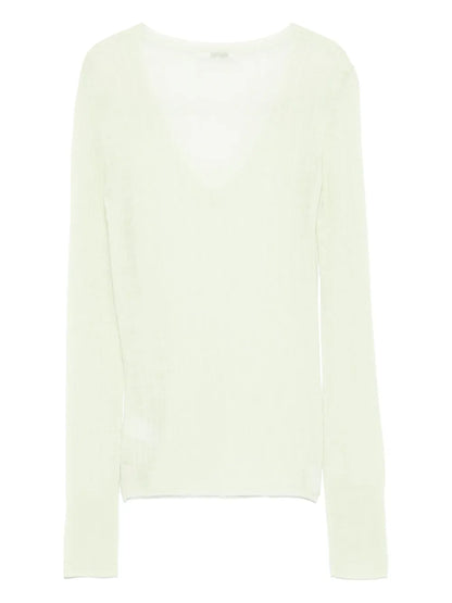 Fine-Knit V-Neck Sweater