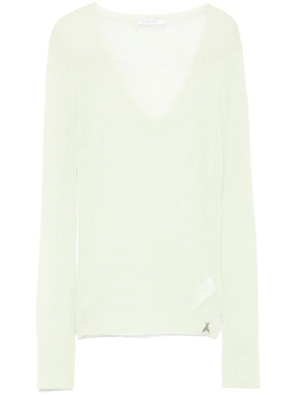 Fine-Knit V-Neck Sweater