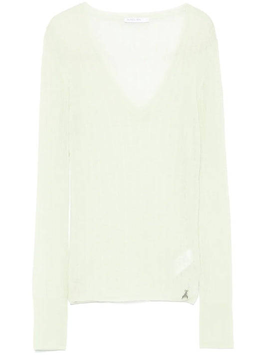 Fine-Knit V-Neck Sweater