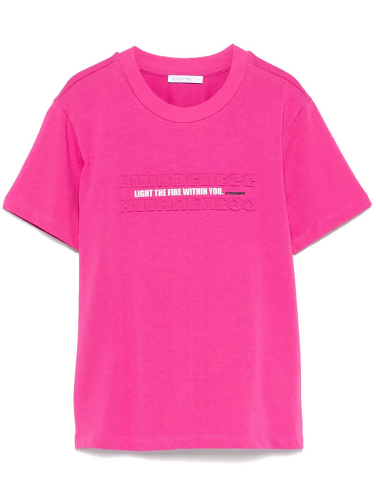 Embossed-Slogan T-Shirt