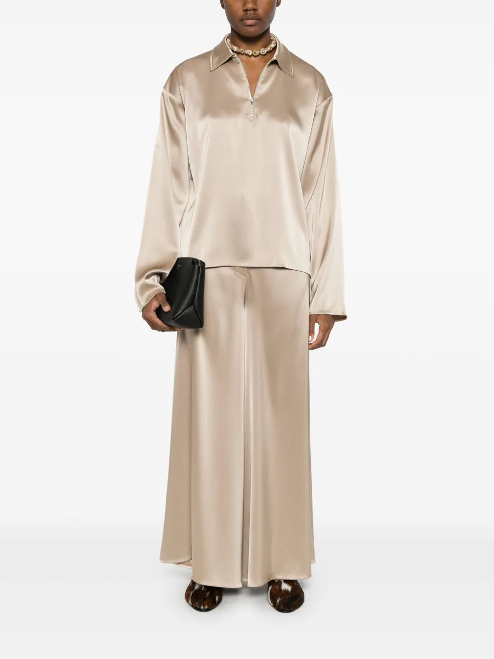 Satin Polo Top