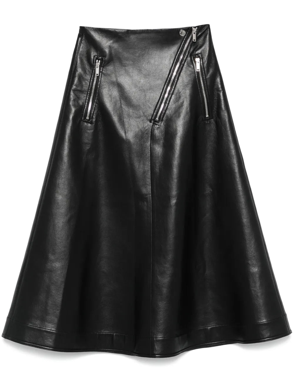 Faux-Leather Midi Skirt