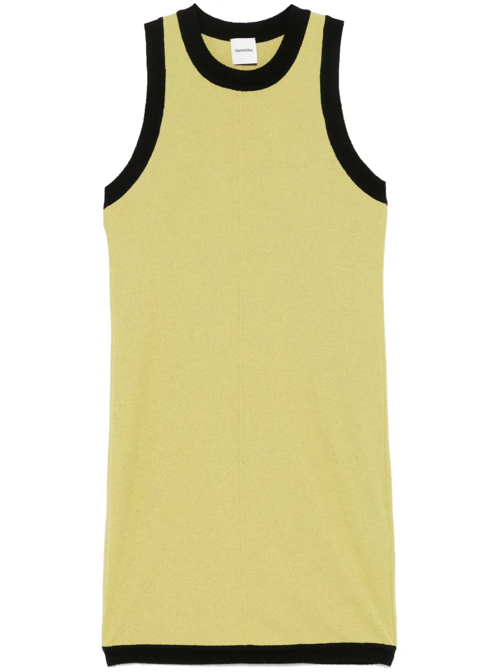 Ribbed-Trim Mini Dress