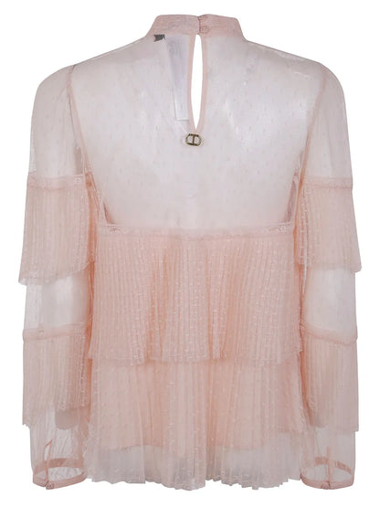 Ruffled Tulle Blouse