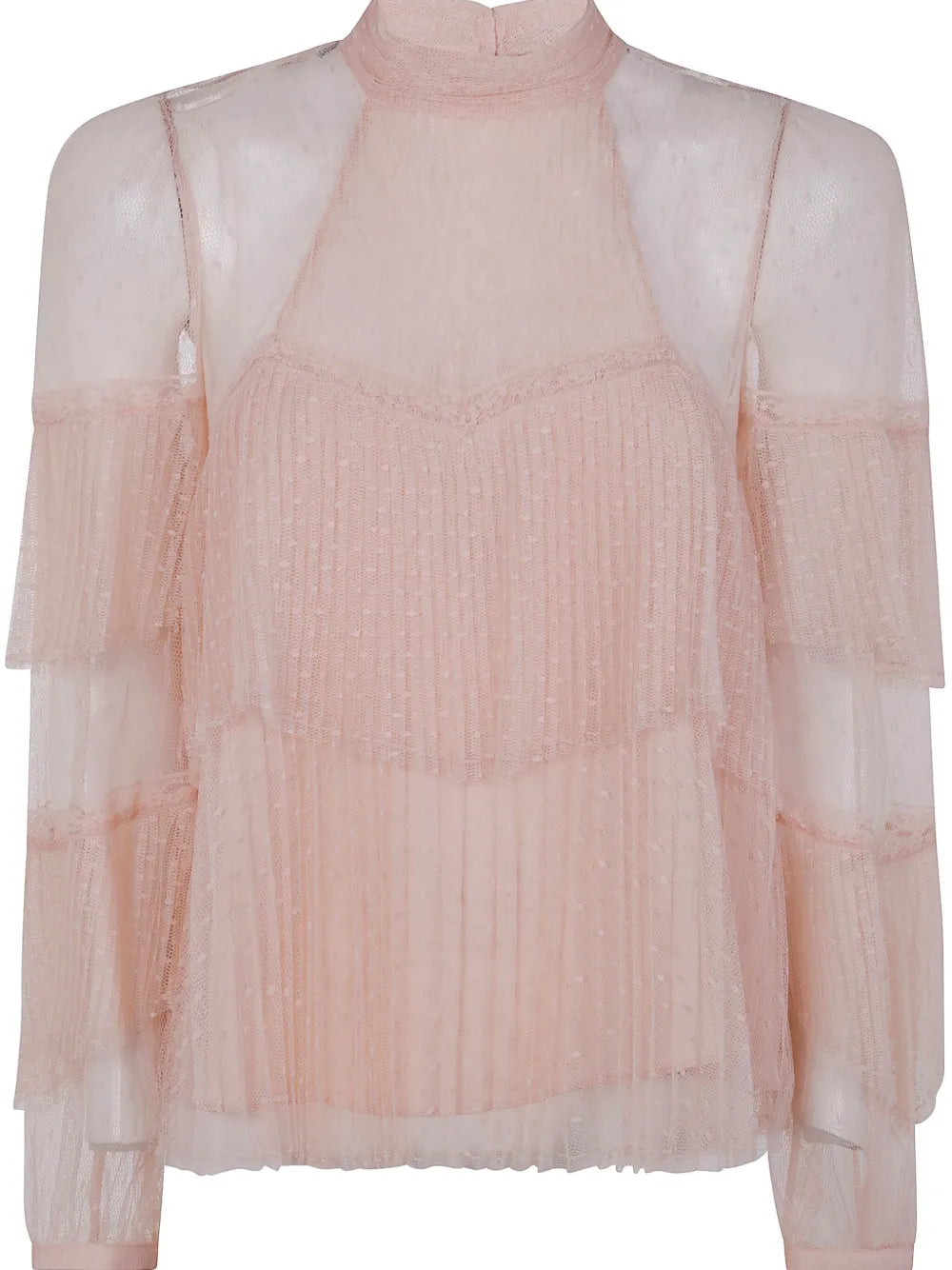 Ruffled Tulle Blouse