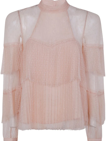 Ruffled Tulle Blouse