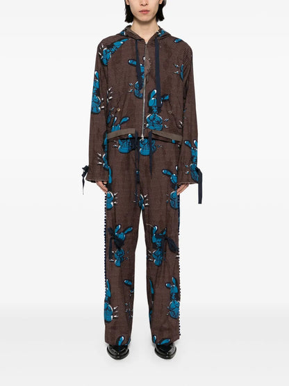 Graphic-Print Trousers