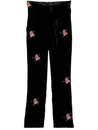 Embroidered Floral Trousers