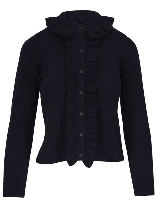 Ruffle-Detail Cardigan