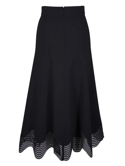 Lace-Hem Midi Skirt