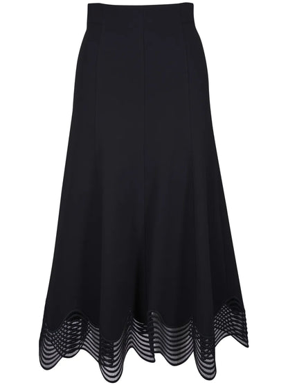 Lace-Hem Midi Skirt