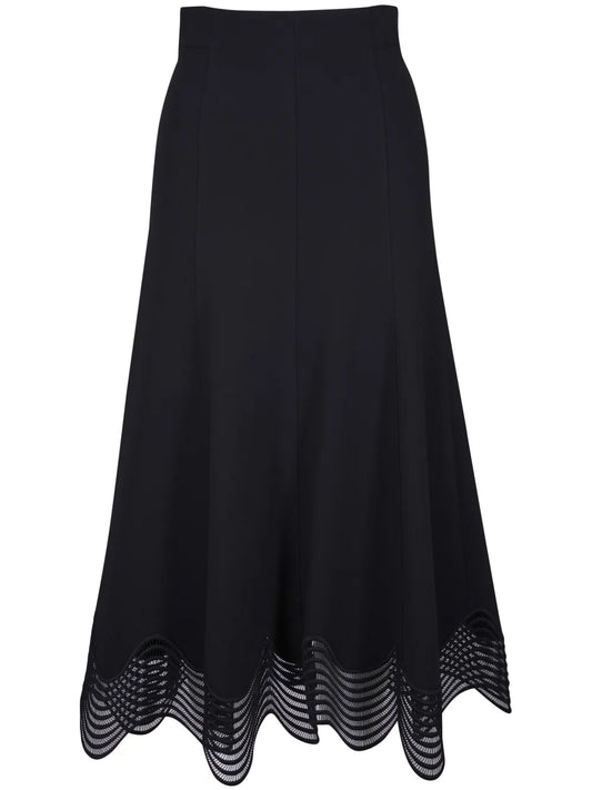 Lace-Hem Midi Skirt