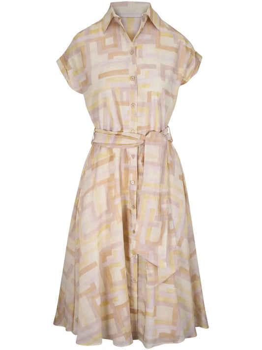 Geometric-Print Dress