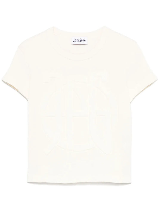 Waffle Logo-Embossed T-Shirt