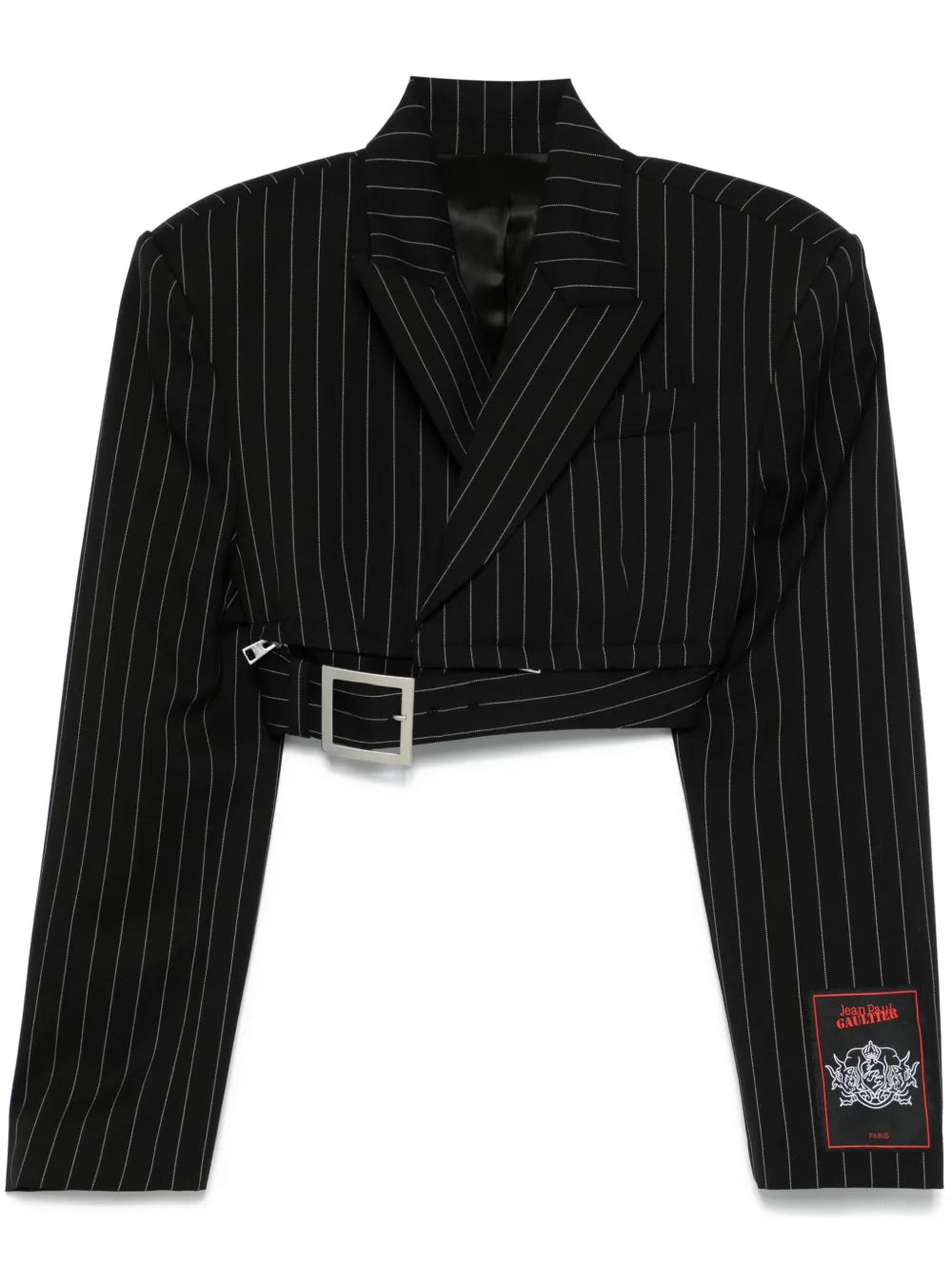 Pinstriped Cropped Blazer